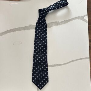 Joseph Abboud Navy and White Cross Pattern Tie